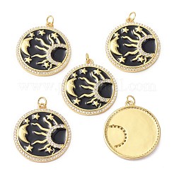 Подвески из латуни с эмалью из прозрачного кубического циркония ZIRC-C024-29G