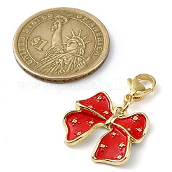 Подвесные украшения из эмалевого сплава в виде банта&nbsp;HJEW-JM02209