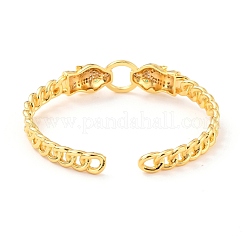 Леопардовый дверной молоток в форме кубического циркония браслет-манжета BJEW-D448-21G-RS