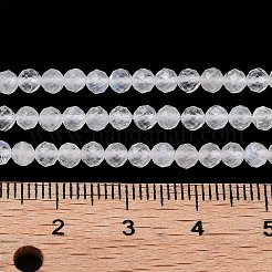 Граненые круглые нити из натурального радужного лунного камня G-F289-05