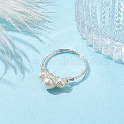 Открытое кольцо с натуральным культивированным пресноводным жемчугом RJEW-JR00631-02