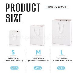 15 шт. 3 размера прямоугольные бумажные подарочные сумки для хранения с ручкой&nbsp;ABAG-TA0001-73A