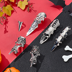 6 шт. 6 стиля колец из сплава&nbsp;RJEW-AR0001-07