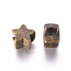 Tibetischer Stil Metall europäischen Großlochperlen&nbsp;MPDL-Q194-AB-FF