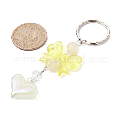 Акриловое сердце с брелоками в виде банта&nbsp;KEYC-JKC00612-04