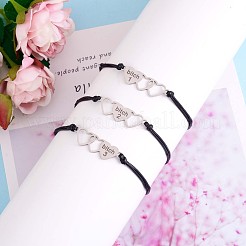 3шт 3 стиля 430 нержавеющая сталь сердце со словом сука браслеты набор JB717A