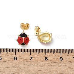 Серьги-гвоздики из латуни с эмалью для женщин EJEW-A126-04G