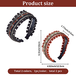 2 шт. 2-х цветные цветочные резинки для волос украшения для женщин&nbsp;OHAR-CY0001-19A