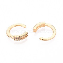 Латунные серьги-манжеты из прозрачного кубического циркония&nbsp;EJEW-T047-52G