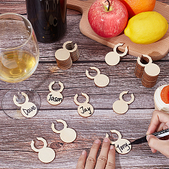 80 шт. деревянное кольцо для этикетки на бокал для вина&nbsp;FIND-UN0007-79