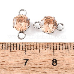 304 Edelstahl Micro Pave Zirkonia Verbindungsstück Charms&nbsp;STAS-H240-50P-04