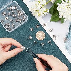 36 шт. 9 стиля сережек-гвоздиков из нержавеющей стали 304 STAS-UN0027-06