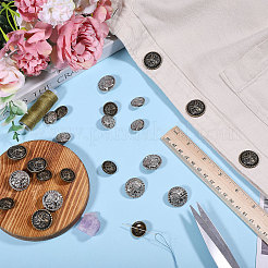 48 шт. 4 стиля пуговицы из сплава на ножке&nbsp;BUTT-CA0001-37