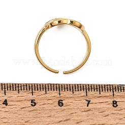 Anelli aperti con polsino in acciaio inossidabile 304 e strass per donna&nbsp;RB-CBA2039-04G
