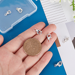 6セット3スタイル925スターリングシルバーロブスタークロウクラスプ  丸カン付き  銀  9~11x6~7x2.5~4mm  穴：3mmと4mm  2セット/スタイル&nbsp;STER-BBC0001-19