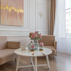 Гирлянда из деревянных бисера с кистями из джутового шнура DJEW-WH0042-68A