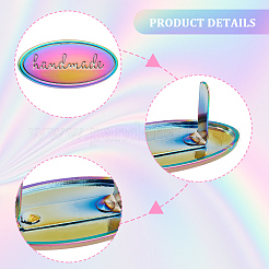 12 шт. 6-х цветные овальные декоративные пряжки из сплава ручной работы&nbsp;PURS-GF0001-10