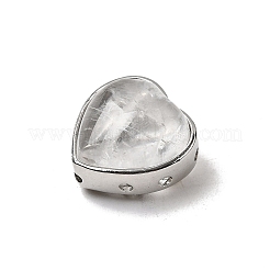 Латунные многорядные звенья из натурального кварцевого кристалла в форме сердца&nbsp;G-B149-13P-05