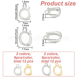 24 шт. 4 стиля стойки с покрытием из латуни с откидными застежками KK-BC0012-80