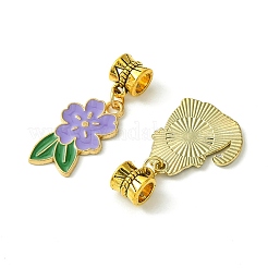 Подвески из сплава с эмалью фиолетового цвета&nbsp;PALLOY-FS00010