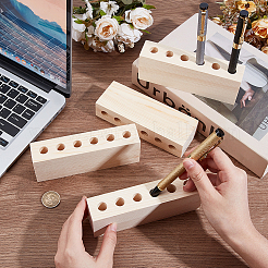 4 portalápices de madera de escritorio con 6 agujeros&nbsp;ODIS-OC0001-79