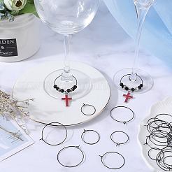 40 шт. 4 стиля фурнитуры для сережек-колец из нержавеющей стали 304 STAS-SC0007-30