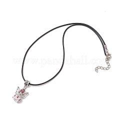 Ожерелья с подвесками из стеклянных бусин в виде ангела NJEW-MZ00094-02