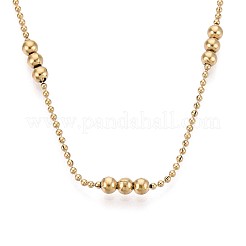 Браслеты из круглой бусины из нержавеющей стали 304&nbsp;BJEW-T022-12G