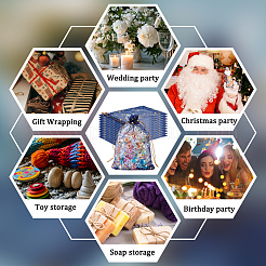 50 шт. подарочные мешочки для хранения из органзы с завязками и золотым тиснением в виде луны и звезд OP-BBC0001-03C-03