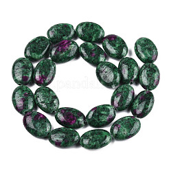 Плоский овальный синтетический рубин из нитей каменного бисера G-S113-29