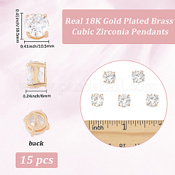15шт латунные прозрачные кубические циркониевые многожильные звенья&nbsp;KK-BBC0019-93G