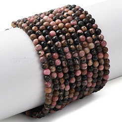 Природные родонит бисер нитей G-Z116-A14-3mm