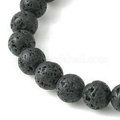 Braccialetti elasticizzati con perline miste naturali e sintetiche con ciondoli in lega&nbsp;BJEW-JB09444