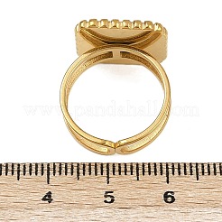 Квадратные эмалевые кольца из нержавеющей стали 304 для женщин RJEW-G355-06G-02