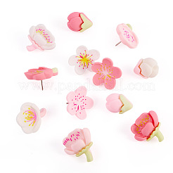 Набор из 48 смоляного цветка и железных кнопок AJEW-TAC00050