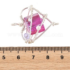 Pendentifs enveloppés de fil de cuivre de quartz naturel galvanisé&nbsp;PALLOY-TA00429-04