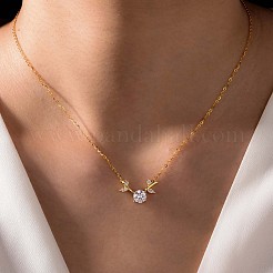 Европейский стиль s925 серебряный кулон с рогом оленя и цирконием для женщин LV2506