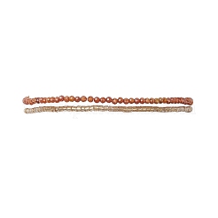 女性用ガラスビーズストレッチブレスレットセット  オレンジ  7-3/8~7-1/2インチ（18.7~19cm）&nbsp;BJEW-JB11712