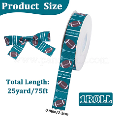 Лента из полиэстера в корсажу длиной 25 ярд с принтом в виде спортивного мяча OCOR-WH20002-03A-01