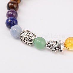 Allungare gioielli buddista multicolori bracciali gemma chakra&nbsp;BJEW-JB01690