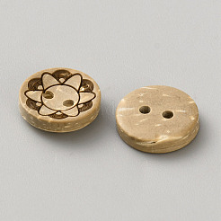 Boutons en coquille de noix de coco&nbsp;BUTT-WH0061-04G