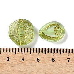 透明なアクリルビーズ  ライン入り  混合図形  薄緑  7.5~22.5x7.5~21x5.5~13mm  穴：1.2~5.5mm  約485個/500g&nbsp;MACR-L005-05M