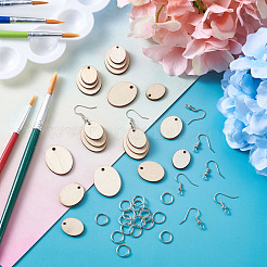 Наборы для самостоятельного изготовления незаконченных деревянных сережек-подвесок&nbsp;DIY-YS0001-17