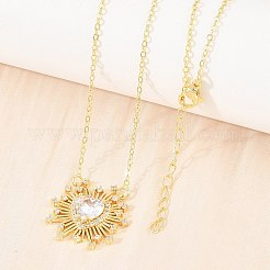 Collane con pendente a forma di cuore in ottone&nbsp;KK-CBA4547-11G