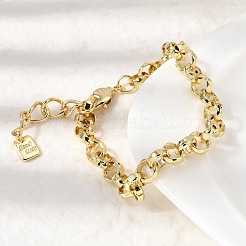 Латунные браслеты-цепочки роло для женщин&nbsp;BJEW-L718-01G