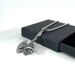 Мужское панк-рок ожерелье из нержавеющей стали с подвеской в виде топора дракона WZ0022