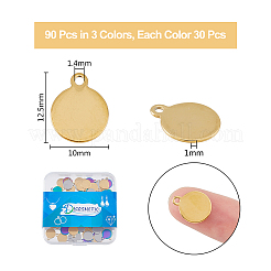 90 шт. 3-х цветные подвески из нержавеющей стали 304&nbsp;STAS-UN0046-10