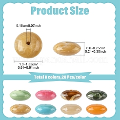 160 Stück 8 Farben Acryl-Edelstein-Imitationsperlen&nbsp;MACR-YW0004-87