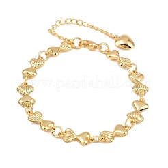 Браслеты-цепочки в форме сердца из нержавеющей стали 304 для подарка на День святого Валентина&nbsp;LS-BJEW-D359-17C-G