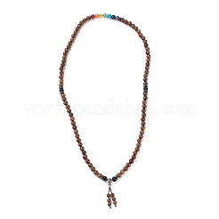 Браслеты из бисера из натурального дерева для мужчин и женщин BJEW-JB07022-01